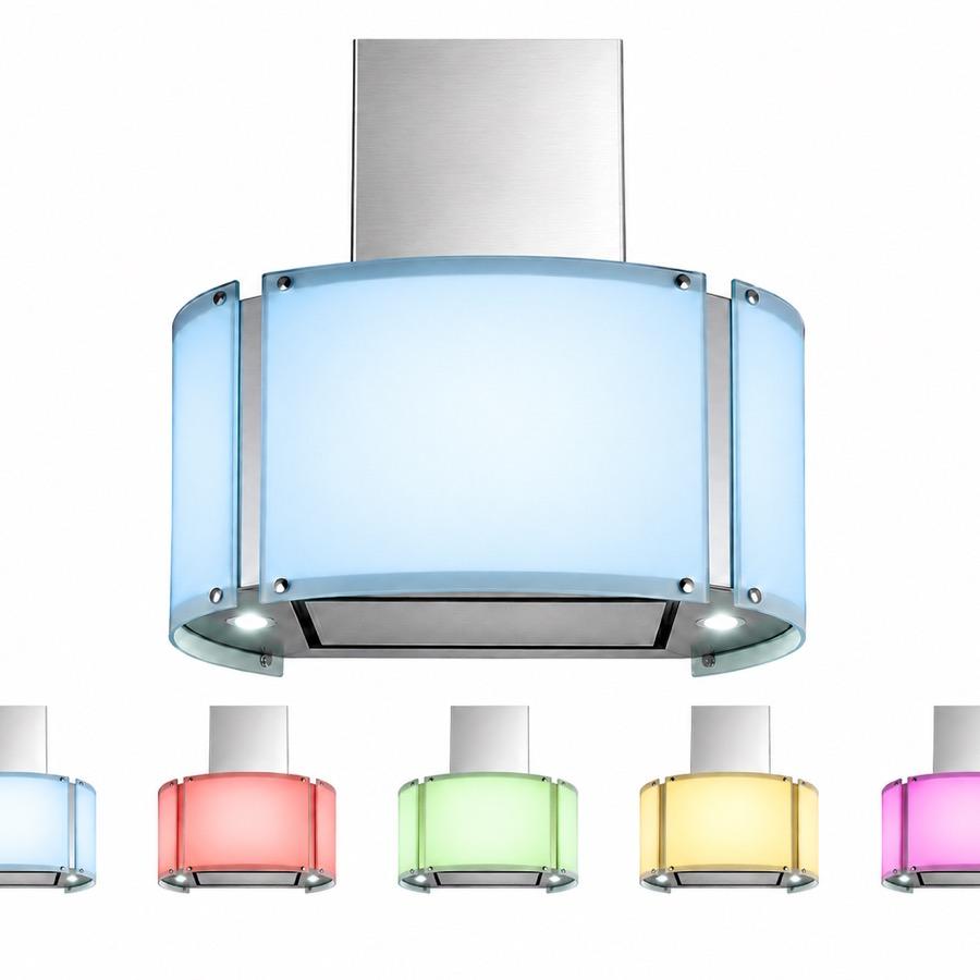 electriQ Bilc Round Glass Hood · Stainless Steel